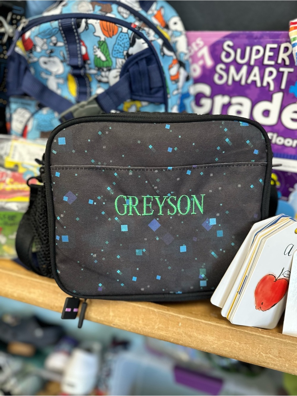 Pottery Barn Kids Minecraft Print Lunch Box Greyson Embroidered